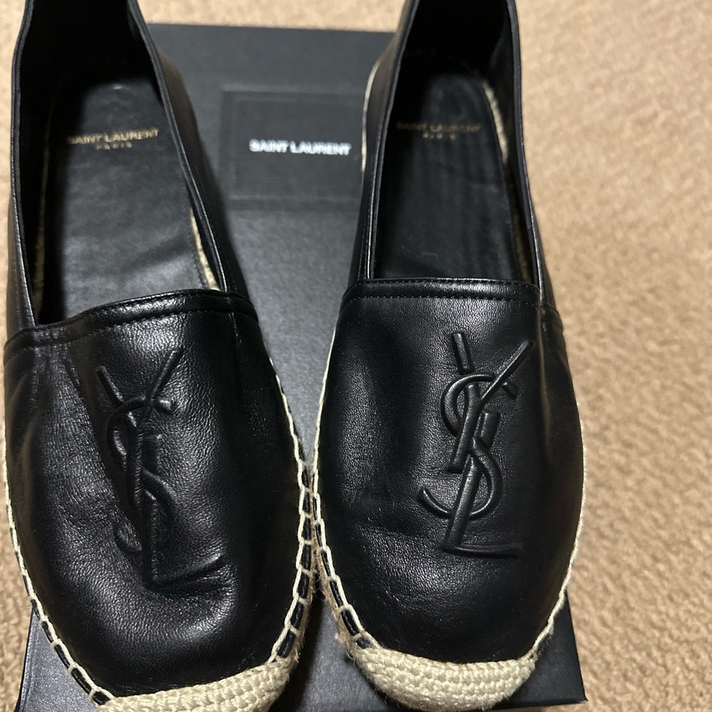 Saint Laurent Black Leather Loafers
